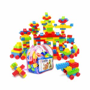 130 Pcs Building Toys for Toddlers, First Builders Building Blocks with Building Bag, Educational Assembly Toys Creative Kids Building Blocks for Children Boys and Girls Gift
