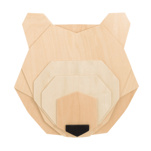 Little Love by NoJo Bear Head Layered Natural Wood Wall Décor