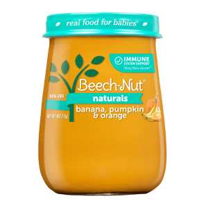 Beech-Nut Immune Support Stage 3 Baby Food, Banana Pumpkin & Orange, 4 oz Jar (10 Pack)