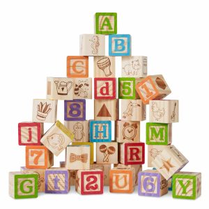 Best Choice Products 40-Piece Kids Wooden ABC Block Set, Building Education Alphabet Letters STEM Toy w_ Case